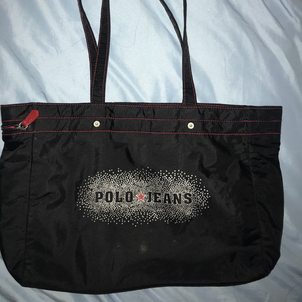 vintage polo jeans tote bag